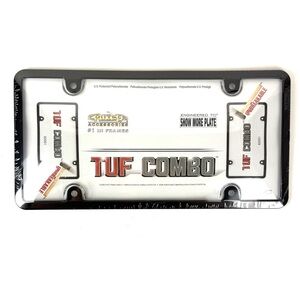 TUF COMBO License Plate Frame - Black and Silver
